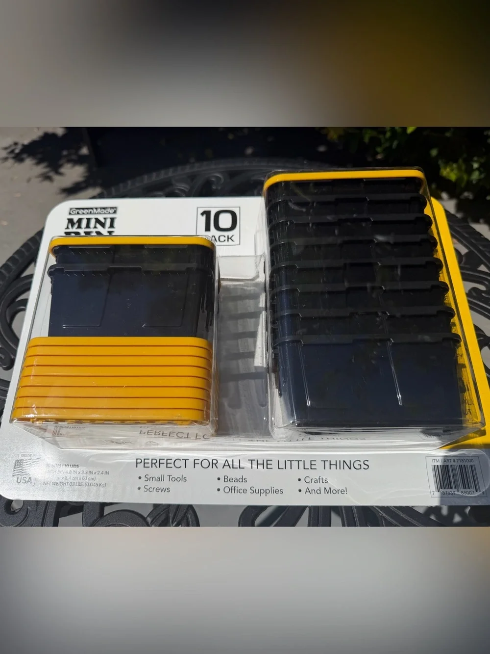GreenMade Mini Bin 10-Pack - Black with Yellow Lids